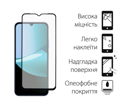 Стекло защитное Dengos Xiaomi Redmi 15C Black 2 pcs (DG-TG2P-88), изображение 2