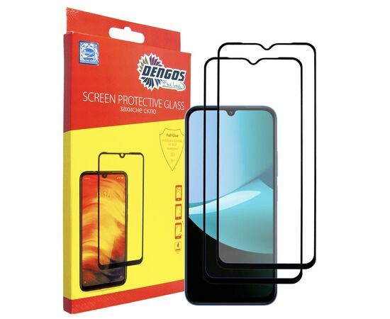 Стекло защитное Dengos Xiaomi Redmi 15C Black 2 pcs (DG-TG2P-88)