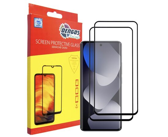 Стекло защитное Dengos Xiaomi Redmi Note 15 5G Black 2 pcs (DG-TG2P-99)