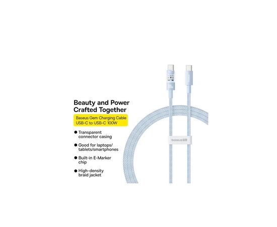 Дата кабель USB-C to USB-C 1.0m 100W blue Baseus (1167203), изображение 6