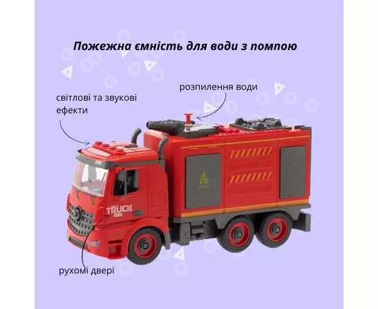 Конструктор Otamanko АВТОКОНСТРУКТОР Пожежна ємність для води з помпою (YW9080C), зображення 2