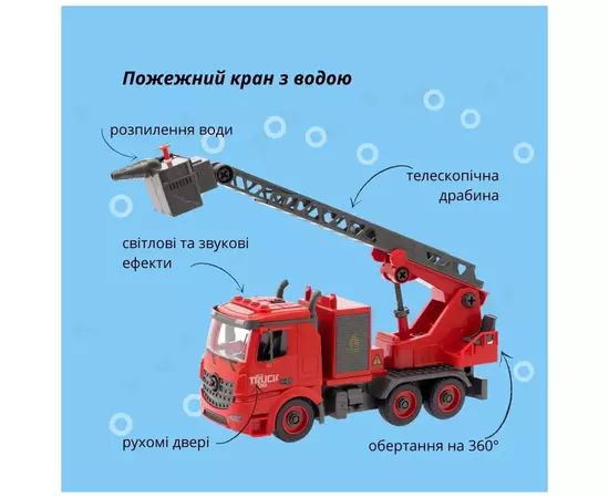 Конструктор Otamanko АВТОКОНСТРУКТОР Пожарный кран с водой (YW9080B), изображение 2