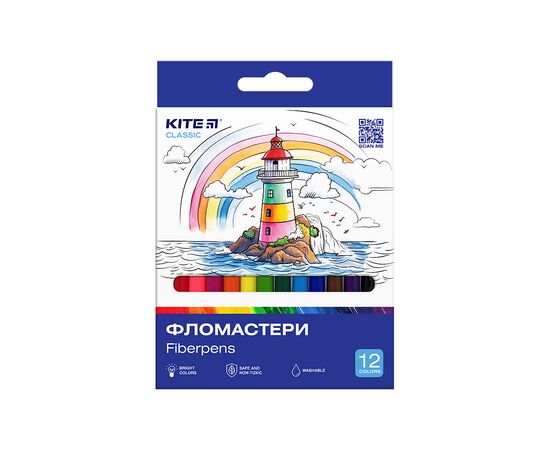 Фломастеры Kite Classic 12 цветов (K-447)