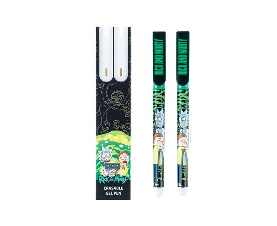 Ручка гелева Kite пиши-стирай Rick and Morty синя, 2 шт у пеналі (RM24-069), зображення 2