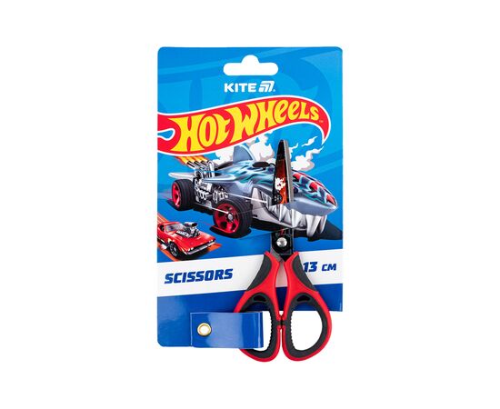 Ножницы Kite детские с резиновыми вставками и рисунком на лезвии Hot Wheels 13 см (HW25-148)