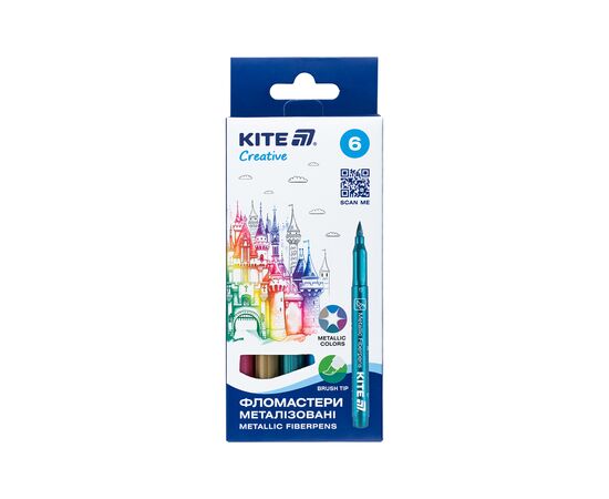 Фломастеры Kite Creative кисточки 6 цветов (K-1149)