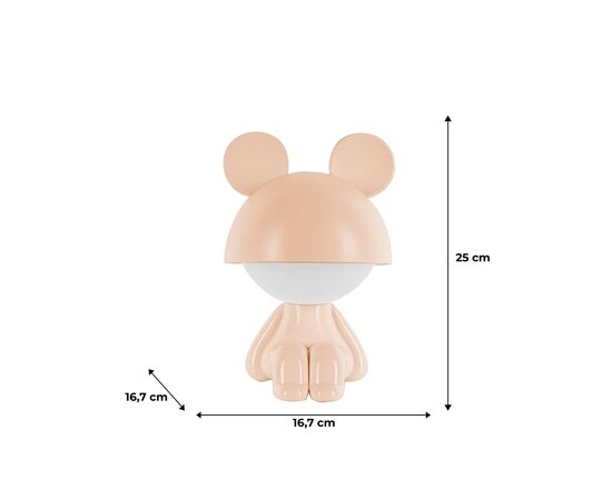 Ночник Kite Светильник LED с аккумулятором Cute Mouse, персиковый (K25-316-2-4), изображение 6
