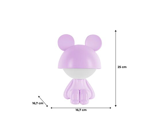 Нічник Kite Світильник LED з акумулятором Cute Mouse, фіолетовий (K25-316-2-5), зображення 6