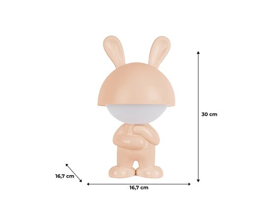 Нічник Kite Світильник LED з акумулятором Dreamy Bunny, персиковий (K25-315-1-4), зображення 6