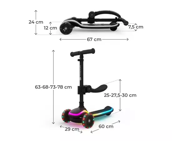 Самокат Kinderkraft 2-в-1 Raket Up Black (KRRAUP00BLK0000) (5902533930029), изображение 5