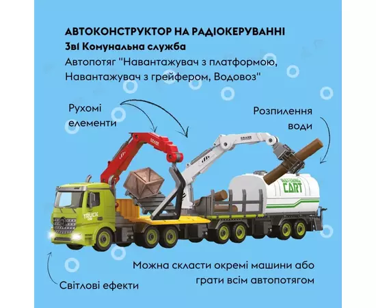 Конструктор Otamanko Автоконструктор 3-в-1 Коммунальная служба Погрузчик с поддоном (FY003A (green)), изображение 3