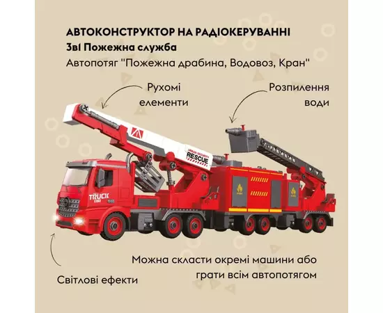 Конструктор Otamanko Автоконструктор 3-в-1 Пожежна служба Пожежна драбина (FY003A (red)), зображення 3
