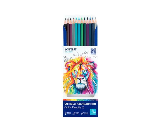 Карандаши цветные Kite Classic двосторонні, 12 кольорів (K-054), изображение 4