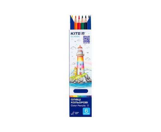 Карандаши цветные Kite Classic 6 кольорів (K-050), изображение 4