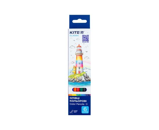Карандаши цветные Kite Classic 6 кольорів (K-050)