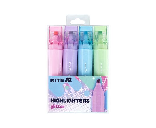 Набор маркеров Kite Highlighter Creative Glitter, набор из 4-х цветов (K24-1146-4), изображение 3
