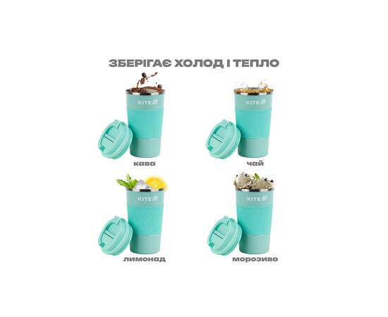 Термокружка Kite 510 мл м'ятна (K25-458-2), изображение 8