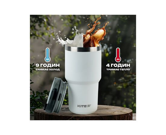 Термокружка Kite 600 мл біла (K24-1206-1), изображение 9