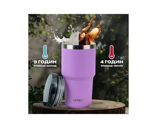 Термокружка Kite 600 мл фіолетова (K24-1206-2), зображення 9