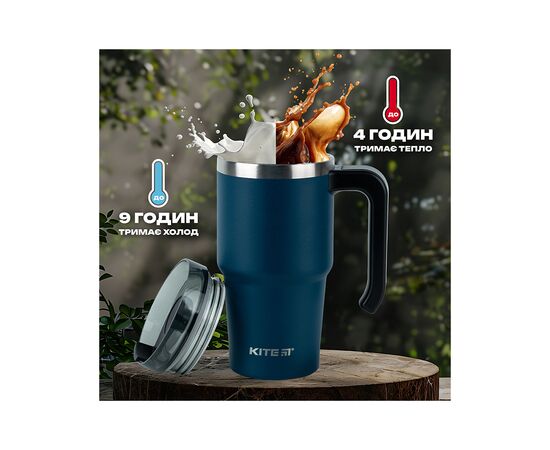 Термокружка Kite з ручкою 600 мл смарагдова (K24-1207-2), изображение 9
