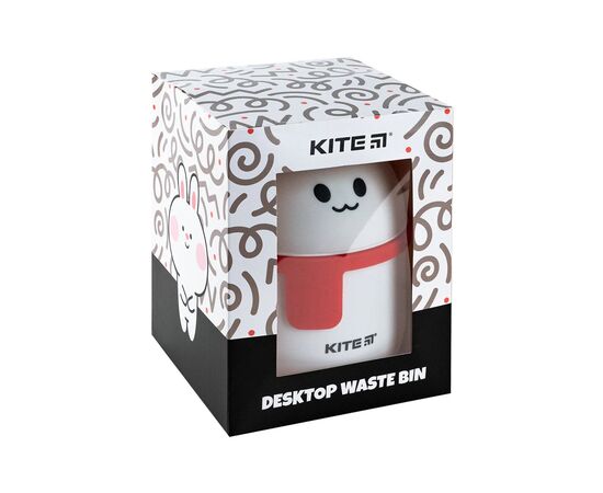 Корзина для бумаг Kite Настольный контейнер для мусора, белый (K24-009-2), изображение 5