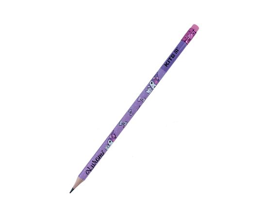 Олівець графітний Kite Kuromi круглий, з гумкою, НВ (HK24-056)
