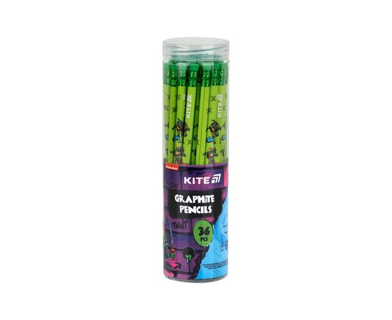 Карандаш графитный Kite Ninja Turtles трехгранный, с резинкой, НВ (NT25-046), изображение 2