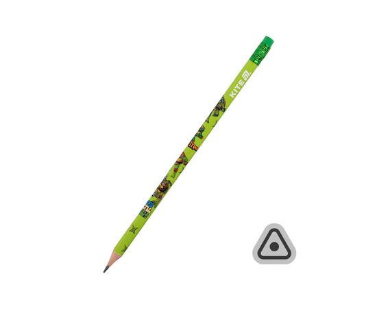 Карандаш графитный Kite Ninja Turtles трехгранный, с резинкой, НВ (NT25-046)