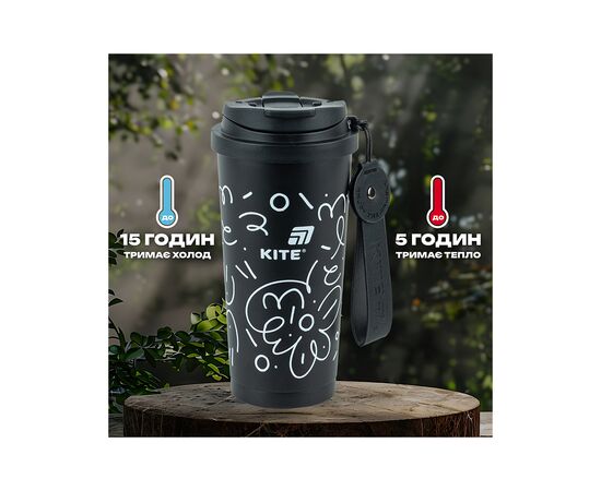 Термокружка Kite 550 мл, чорна (K25-1226-1), изображение 8