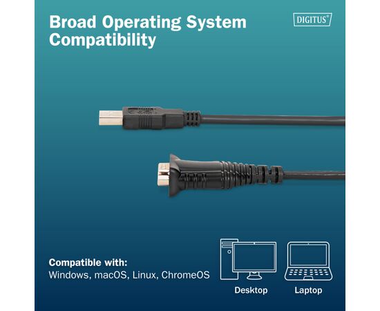 Кабель для передачі даних USB 2.0 AM to COM 1.8m DB9 RS232 FT232RNL black Digitus (DA-70172), зображення 4