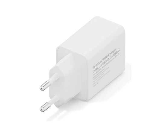 Зарядний пристрій Digitus 1xUSB-C + 1xUSB 20W (DA-10300), зображення 2