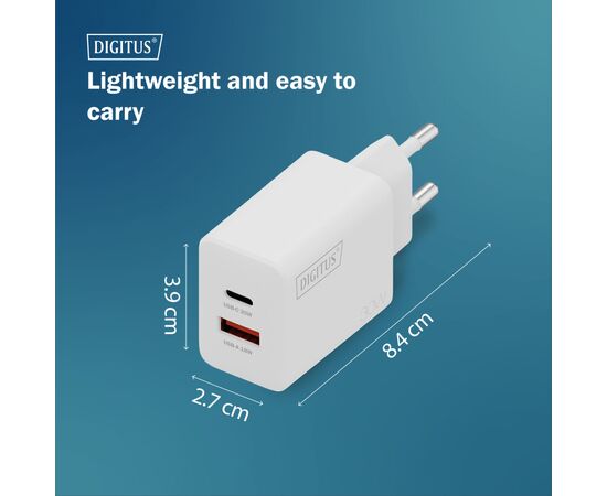 Зарядное устройство Digitus 1xUSB-C + 1xUSB 30W GaN (DA-10301), изображение 9