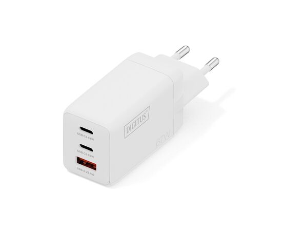 Зарядний пристрій Digitus 2xUSB-C + 1xUSB 67W GaN (DA-10303)