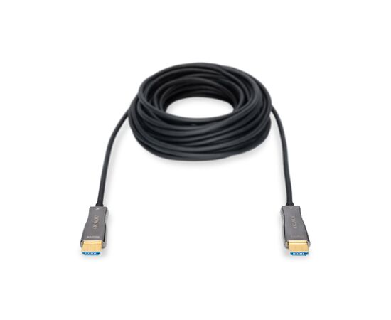 Кабель мультимедийный HDMI M to HDMI M 10m 4K AOC hybrid-fiber black Digitus (AK-330125-100-S), изображение 3