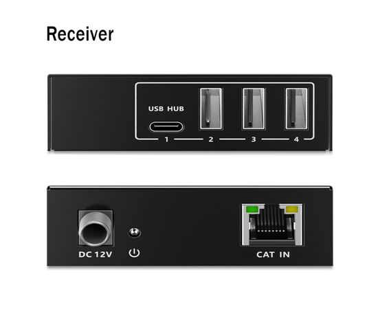 Адаптер Digitus USB extender 100 m RJ-45 to 3xUSB-A + 1xUSB-C (DA-73121), изображение 3