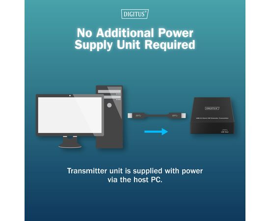 Адаптер Digitus USB extender 100 m RJ-45 to 3xUSB-A + 1xUSB-C (DA-73121), изображение 5