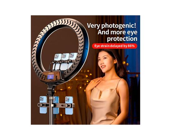 Набор блогера RTAKO LED лампа AR-GTB01-18S 18" digital display Ring Light (6942063218661), изображение 12