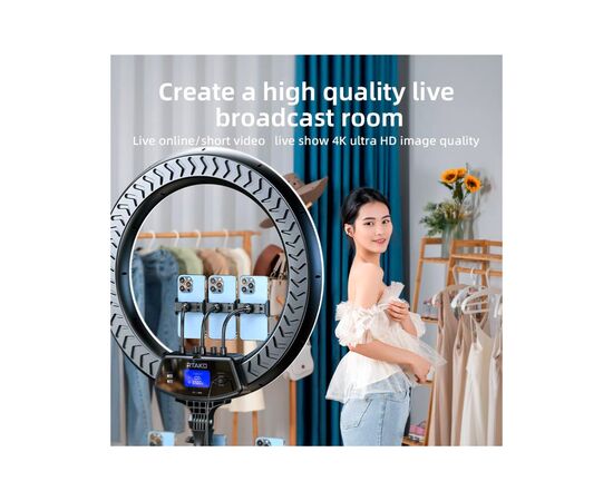Набор блогера RTAKO LED лампа AR-GTB01-22S 22" digital display Right Lightt (6942063218616), изображение 5