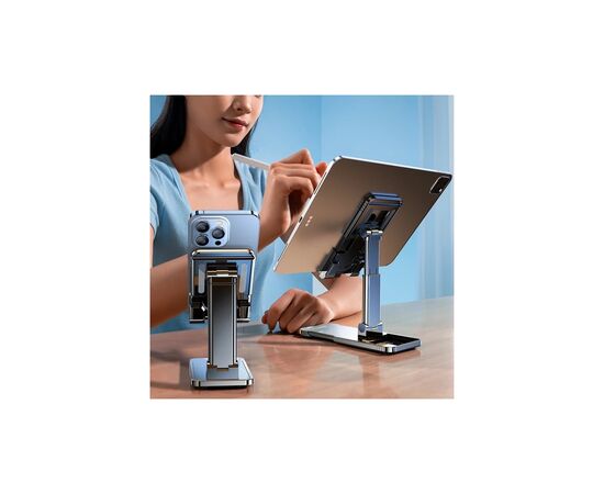 Подставка для планшета та телефона TC01A DoubIe SIiding StabiIizing Bracket Black RTAKO (6975523009431), изображение 3
