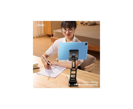 Подставка для планшета та телефона TC06 Double SIiding StabiIizing Bracket Black RTAKO (6975523009455), изображение 4