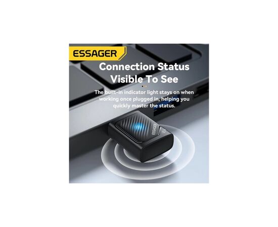 Bluetooth-адаптер Essager Freedom Bluetooth 5.4 Black (EBT54-JH01-P), изображение 3