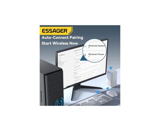 Bluetooth-адаптер Essager Freedom Bluetooth 5.4 Black (EBT54-JH01-P), изображение 4