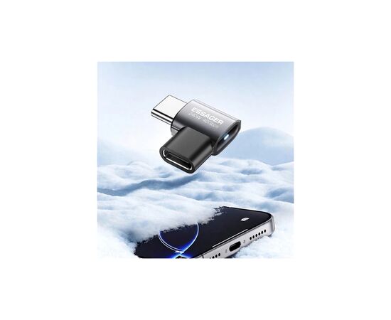 Переходник USB-C F to USB-C M USB 4.0 40Gbps 240W 90° corner Essager (EOTG7-YH0G-P), изображение 2