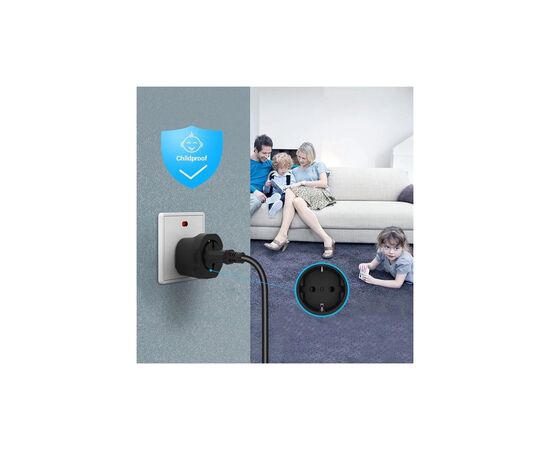Переходник EU to UK 220V black Essager (ECTZH-YCC01-Z), изображение 7