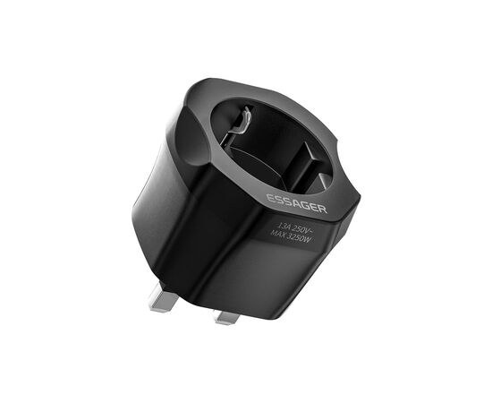 Переходник EU to UK 220V black Essager (ECTZH-YCC01-Z)