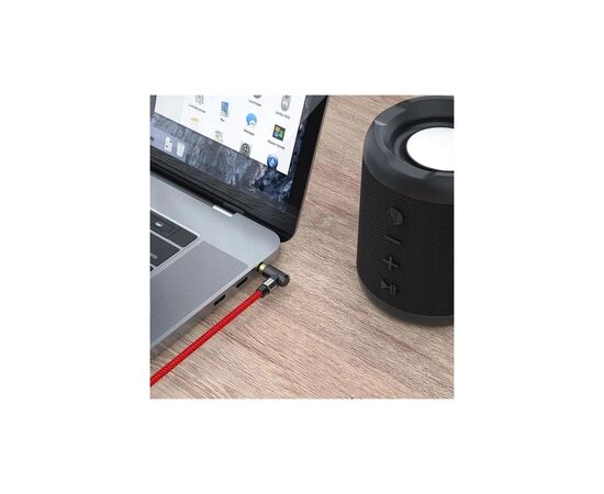 Кабель мультимедійний 3.5mm M to 3.5mm M 1.5m 90° corner red Essager (EYP35-WTA09), зображення 3