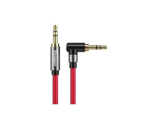 Кабель мультимедійний 3.5mm M to 3.5mm M 1.5m 90° corner red Essager (EYP35-WTA09)