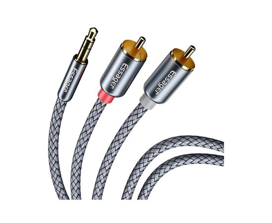 Кабель мультимедийный 3.5mm M to 2xRCA M 2.0m Essager (EYPZJ-MYA0H), изображение 3