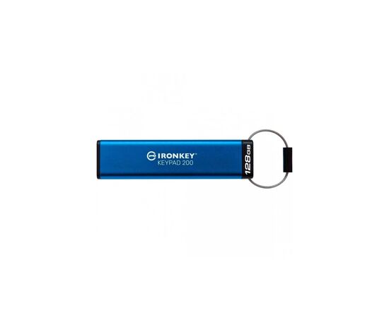 USB флеш накопичувач Kingston 128GB IronKey Keypad 200 Type-C Encrypted Blue USB 3.2 (IKKP200C/128GB), зображення 3