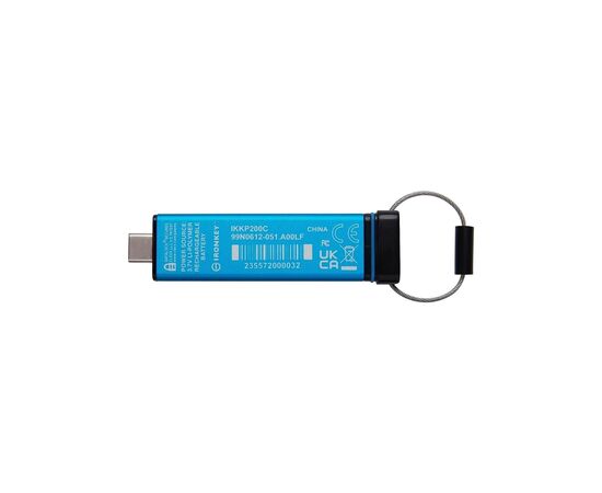 USB флеш накопичувач Kingston 128GB IronKey Keypad 200 Type-C Encrypted Blue USB 3.2 (IKKP200C/128GB), зображення 5